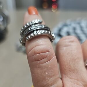 Paparazzi Silver and Black Stacked Ring